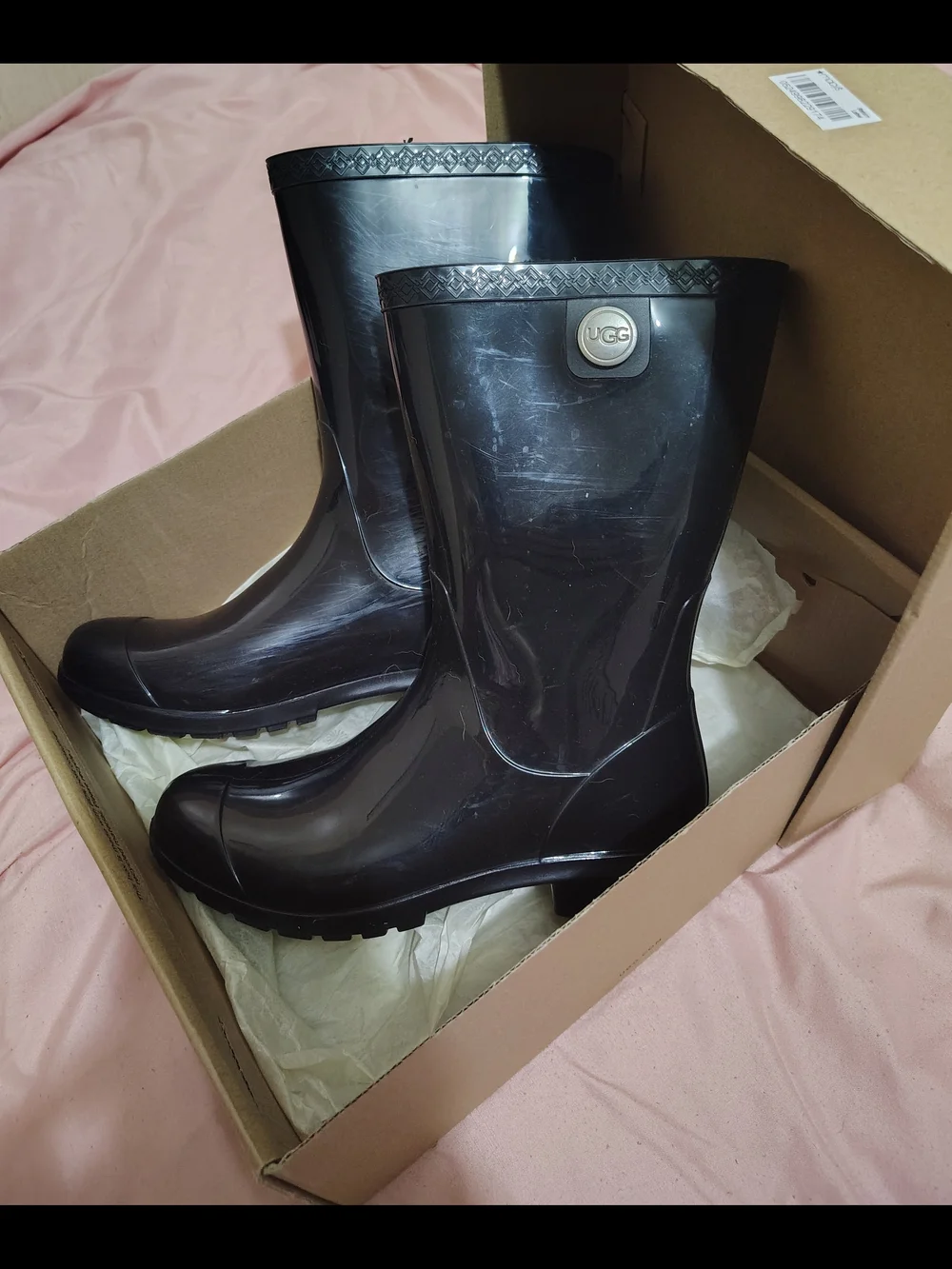 UGG Women's Black Rain Boots